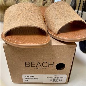 Beach by Matisse Cowhair Slides Tan 6